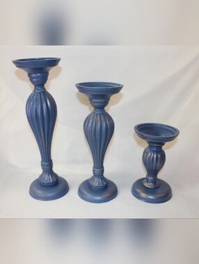Weddingstar 3-Piece Tiered Wood Spindle Candle Holder Set